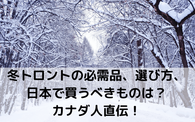 冬トロントってどれくらいヤバい 必需品 選び方 日本で買うべきものは カナダ人直伝 Enjoy Explore Discover New